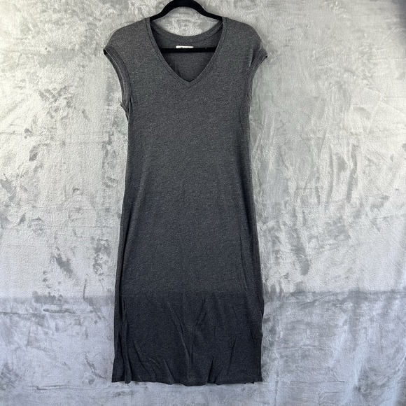 Madewell Dresses & Skirts - Madewell Dress Women's XS Gray Sheath Sleeveless V-Neck Side Slit